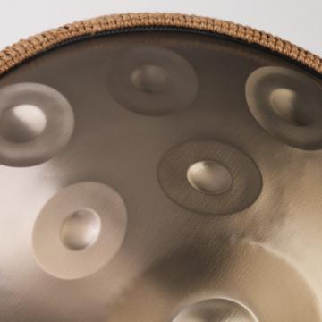 Gold Stainless Steel Handpan with 12 Notes in D Kurd Scale